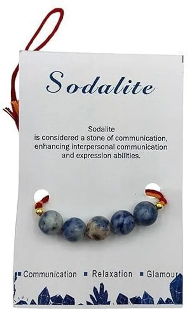 Designer_Sodalite_5_Beads_Crystal_Stone_Rakhi|_for_Relaxasion_Communication_and_Glamour_Pearl_Rakhi_by_Multiagate_(Real_Gemstone,_Charm_Bracelet,_Crystal_Stone)