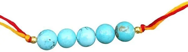 Designer_Turquoise_5_Beads_Crystal_Stone_Rakhi|_Real_Gemstone_Rakhi_For_Brother_Pearl_Rakhi_by_Multiagate_(Real_Gemstone,_Charm_Bracelet,_Crystal_Stone)