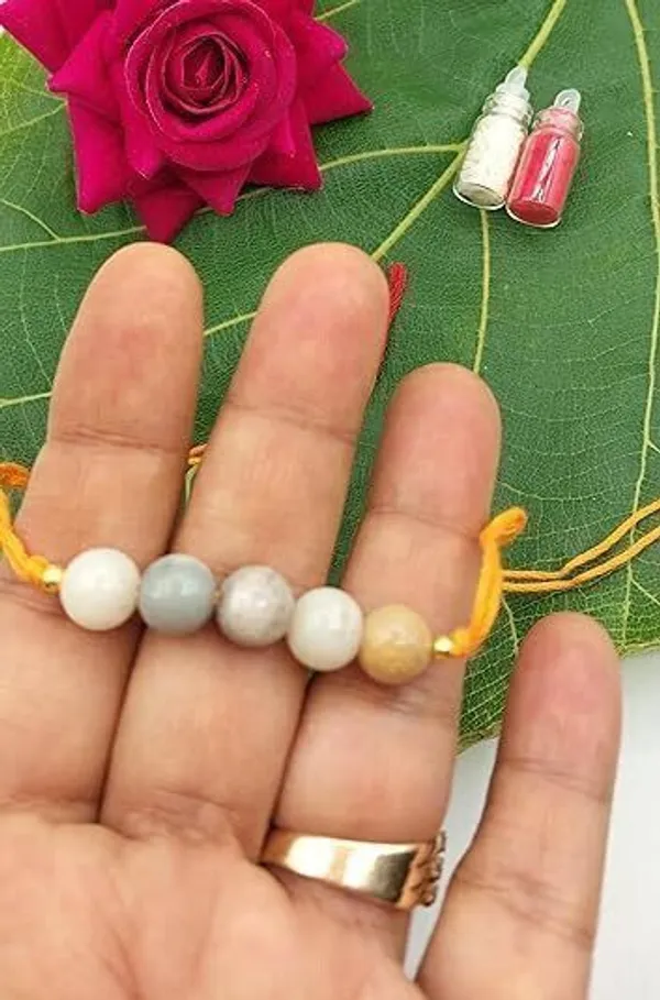 Designer_Amazonite_5_Beads_Crystal_Stone_Rakhi|_Real_Gemstone_Rakhi_For_Brother_Pearl_Rakhi_by_Multiagate_(Real_Gemstone,_Charm_Bracelet,_Crystal_Stone)