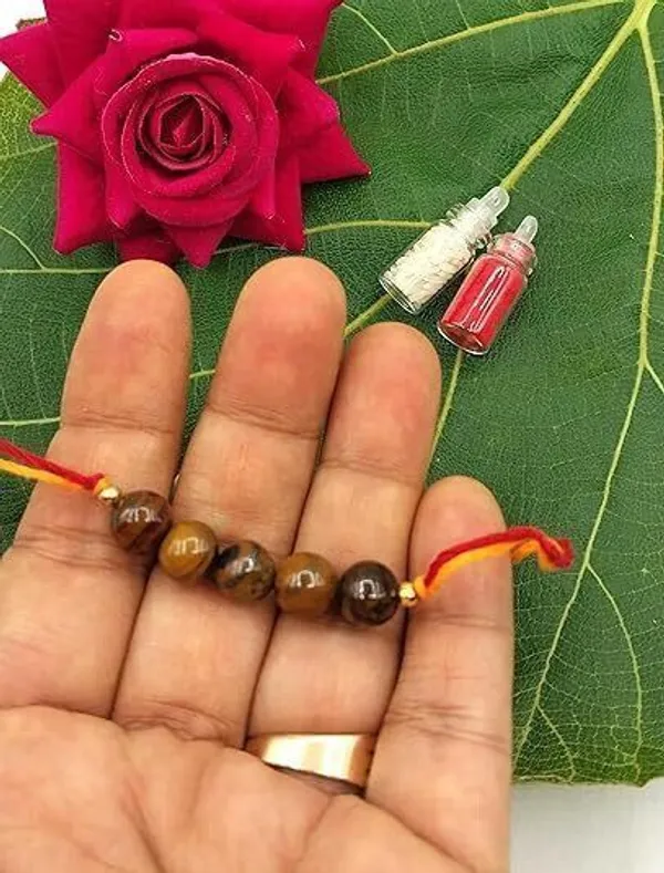 Designer_Tiger_Eye_5_Beads_Crystal_Stone_Rakhi|_Real_Gemstone_Rakhi_For_Brother_Pearl_Rakhi_by_Multiagate_(Real_Gemstone,_Charm_Bracelet,_Crystal_Stone)