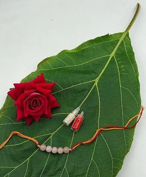 Designer_Rose_Quartz_5_Beads_Crystal_Stone_Rakhi|_Real_Gemstone_Rakhi_For_Relationship_Pearl_Rakhi_by_Multiagate_(Real_Gemstone,_Charm_Bracelet,_Crystal_Stone)