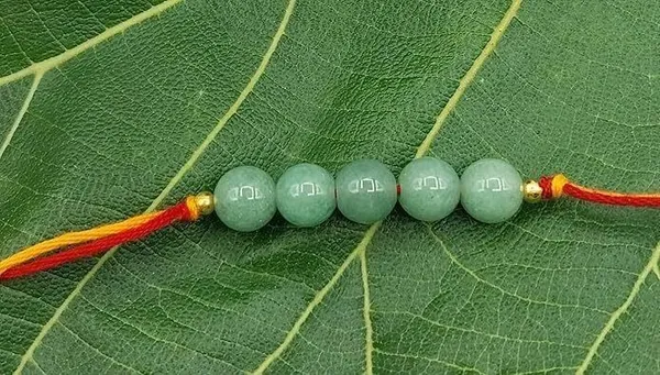 Designer_Green_Aventurine_5_Beads_Crystal_Stone_Rakhi|_Real_Gemstone_Rakhi_For_Brother_Pearl_Rakhi_by_Multiagate_(1_Rakhi_1_roli_1_chawal)