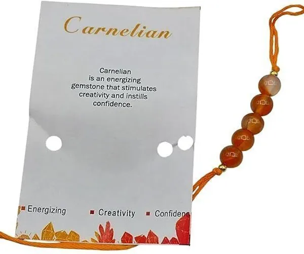 Designer_Carnelian_5_Beads_Crystal_Stone_Rakhi|_Real_Gemstone_Rakhi_For_Brother_Pearl_Rakhi_by_Multiagate_(Real_Gemstone,_Charm_Bracelet,_Crystal_Stone)