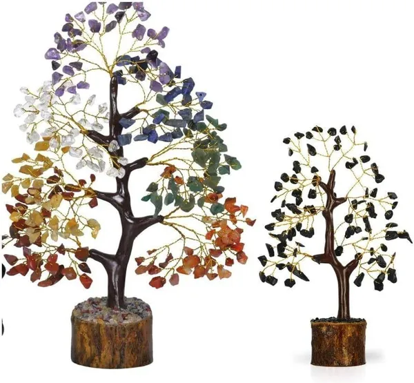 Multiagate_Black_Tourmaline_&_Chakra_Tree_of_Life_-_Crystal_Tree_-_Seven_Chakra_Tree_Decorative_Showpiece__-__25_cm_(Stone,_Multicolor)