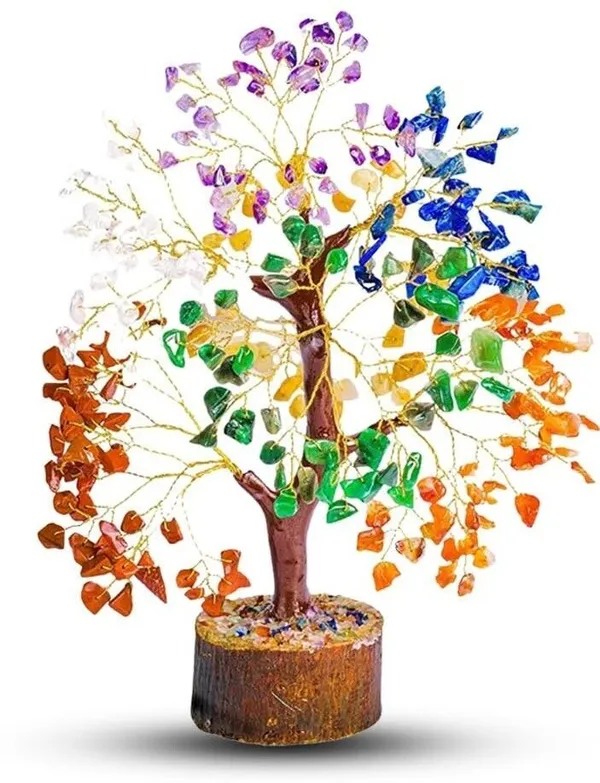 Multiagate_Seven_Chakra_Crystal_Tree,_Decoration_Item_for_Home_Decor,_Office_(200_Beads)_Decorative_Showpiece__-__22_cm_(Stone,_Multicolor)