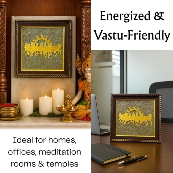 Multiagate_Pyrite_Stone_Frame_with_Vastu_Seven_Running_Horses_Decorative_Showpiece__-__17_cm_(Stone,_Gold)