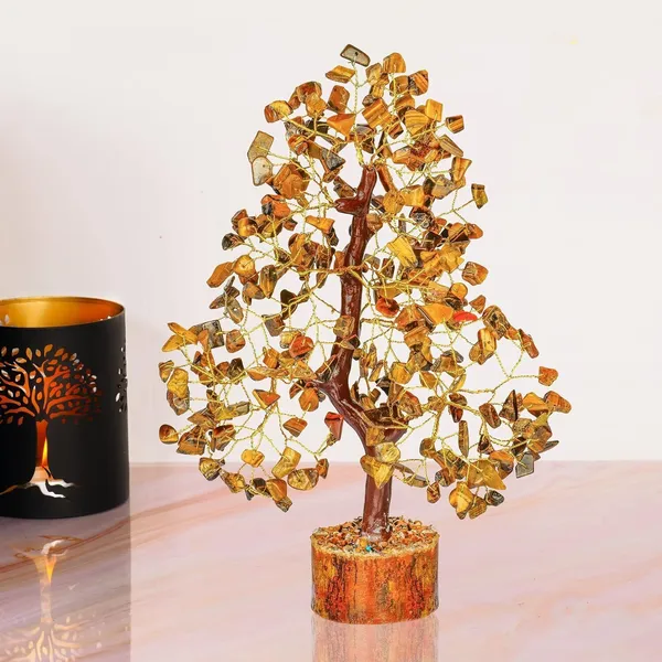 Multiagate_Tiger_Eye_Crystal_-_Crystals_and_Healing_Stones,_Artificial_Tree,_Chakra_Stone_Decorative_Showpiece__-__25_cm_(Stone,_Brown)