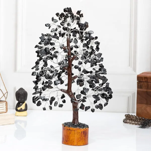 Multiagate_Black_Tourmaline_Tree,_Crystal_Tree_of_Life_for_Positive_Energy_-_Good_Luck_Tree_Decorative_Showpiece__-__28_cm_(Stone,_Black)