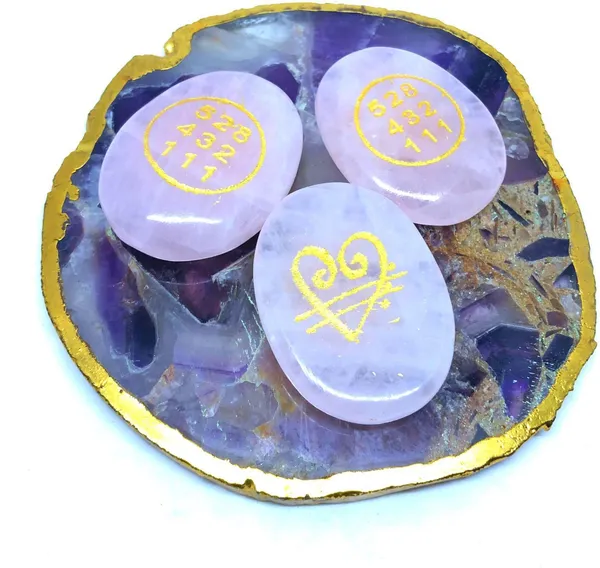 Multiagate_Rose_Quartz_Zibu_Symbol_Angelic_Angel_Number_Coin_for_Love_Healing_Crystal_Stone_Decorative_Showpiece__-__5_cm_(Stone,_Pink)