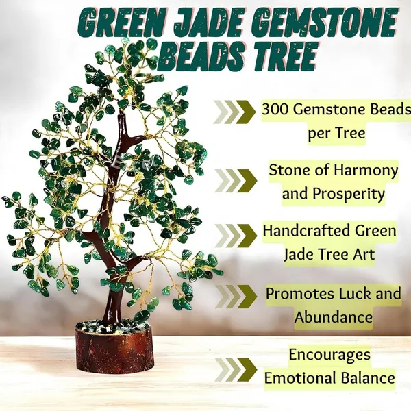 Multiagate_300_Beads_Handcrafted_Crystal_Tree_of_Life_Natural_Gemstone_Decorative_Showpiece__-__25_cm_(Stone,_Green)