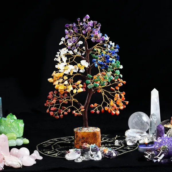 Multiagate_Seven_Chakra_Crystal_Tree_of_Life_Decorative_Showpiece__-__10_cm_(Crystal,_Multicolor)