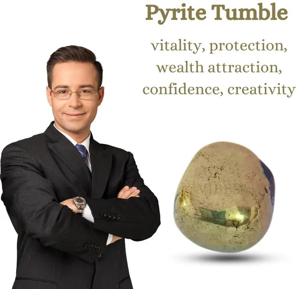 Multiagate_Pyrite_Crystal_Tree_with_Certified_Original_Pyrite_Tumble_-_Real_Pirate_Stone_Decorative_Showpiece__-__15_cm_(Crystal,_Silver)