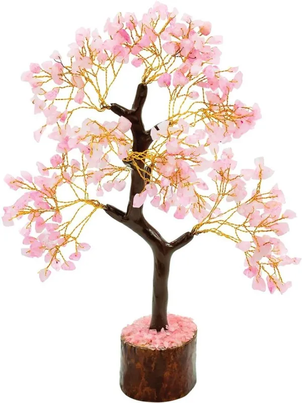 Multiagate_Rose_Quartz_Tree_|_10-12_Inch_with_300_Beads_|_Feng_Shui_Positive_Energy_Decorative_Showpiece__-__25_cm_(Stone,_Pink)