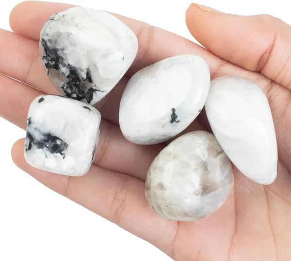 Multiagate_5_Pcs_Rainbow_Moonstone_Polished_Stones_and_Crystals,_Tumbled_Stones_Decorative_Showpiece__-__10_cm_(Stone,_White)