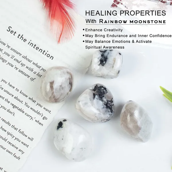 Multiagate_5_Pcs_Rainbow_Moonstone_Polished_Stones_and_Crystals,_Tumbled_Stones_Decorative_Showpiece__-__10_cm_(Stone,_White)