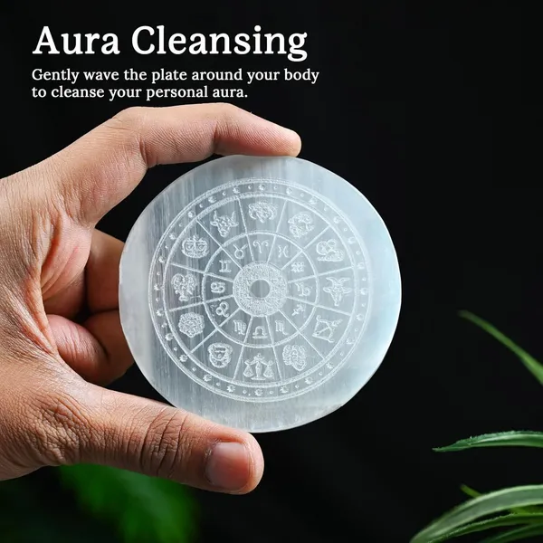 Multiagate_Selenite_Charging_Plate_with_Zodiac_Signs_–_Round_Crystal_Charging_Decorative_Showpiece__-__4_cm_(Stone,_White)