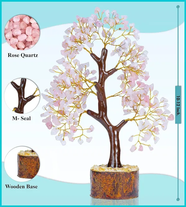 Multiagate_Rose_Quartz_Gemstone_Tree_-_Crystal_Tree_for_Positive_Energy_-_Chakra_Tree_Decorative_Showpiece__-__25_cm_(Stone,_Pink)