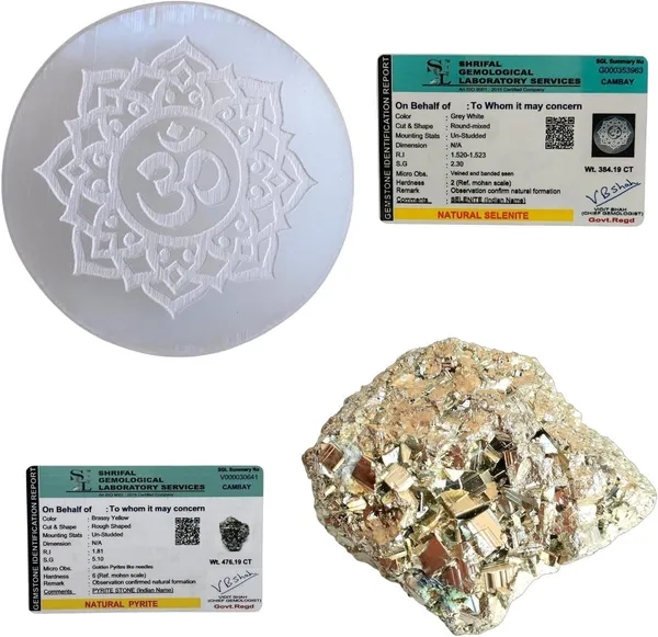 Multiagate_Selenite_Charging_Plate_with_Original_Pyrite_Stone_|_Lab_Certified_Natural_Decorative_Showpiece__-__4_cm_(Stone,_Multicolor)