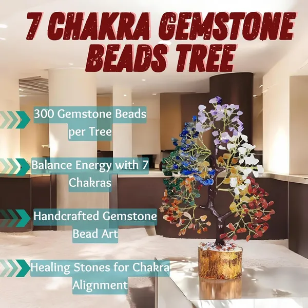 Multiagate_300_Beads_Handcrafted_Crystal_Tree_of_Life_Natural_Gemstone_Decorative_Showpiece__-__25_cm_(Stone,_Multicolor)