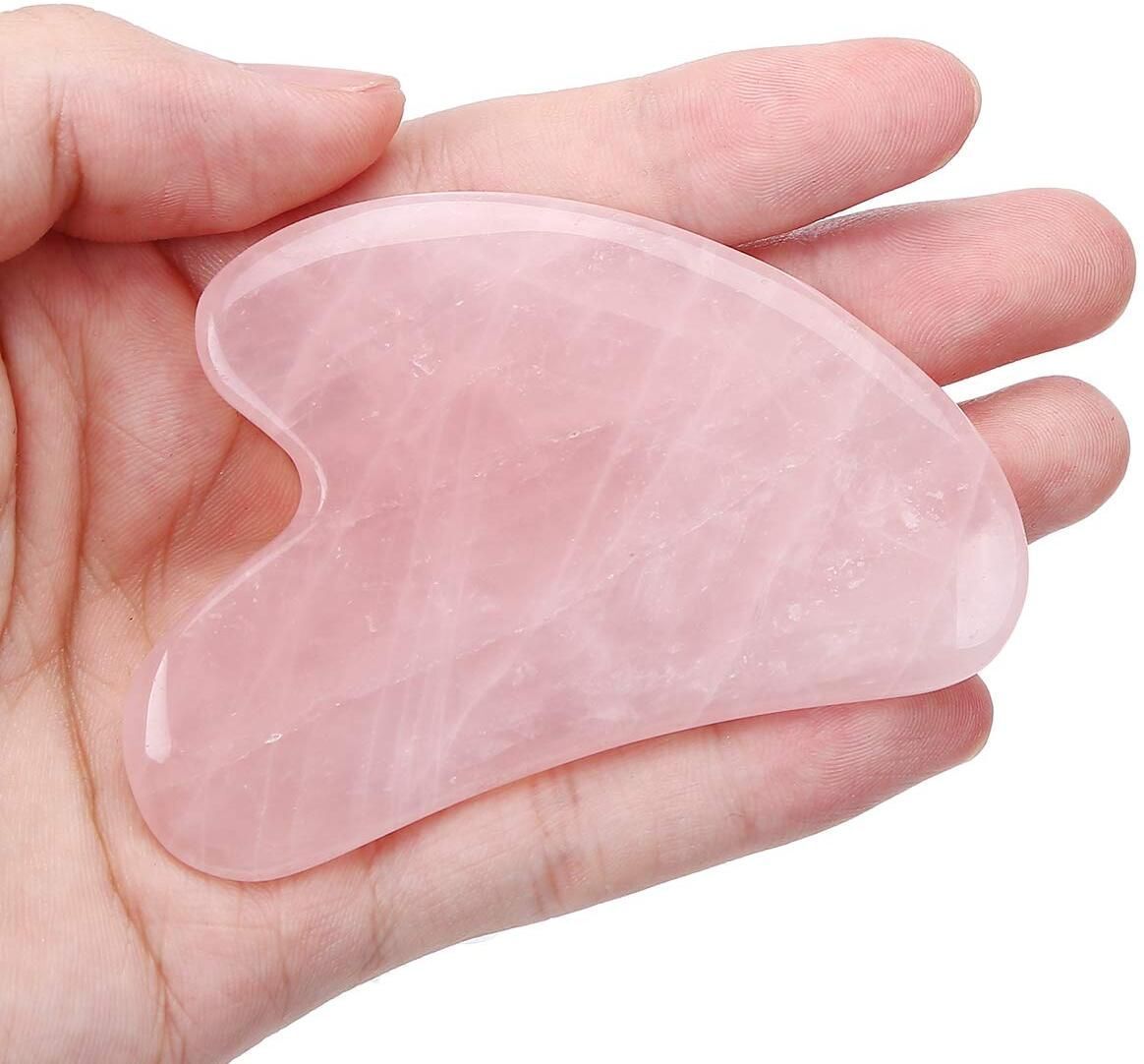 Multiagate_Rose_Quartz_Facial_Massage_Tools,_Natural_Rose_Quartz_Aventurine_Guasha_Stone_Decorative_Showpiece__-__8_cm_(Stone,_Pink)