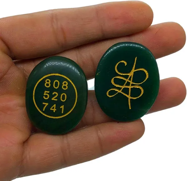 Multiagate_Pack_2_Pre-Energized_Green_Jade_Coin_Money_Switch_Word_&_Zibu_Symbol_Oval_Coin._Decorative_Showpiece__-__1.5_cm_(Stone,_Green)