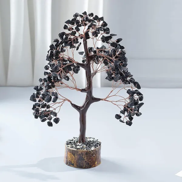 Multiagate_Black_Tourmaline_Tree_-_Crystal_Tree_of_Life_-_Gemstone_Tree_Decorative_Showpiece__-__25_cm_(Stone,_Black)