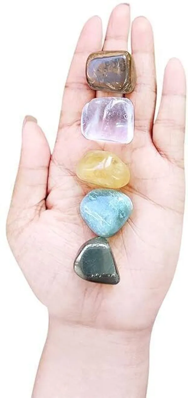 Multiagate_Prosperity_and_Abundance_Crystal_Healing_Tumble_Stone_Set_Decorative_Showpiece__-__4_cm_(Stone,_Multicolor)
