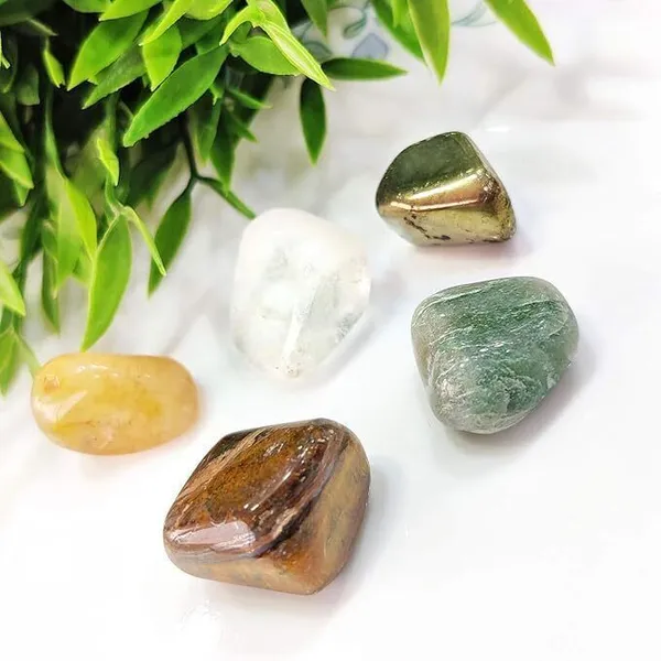 Multiagate_Prosperity_and_Abundance_Crystal_Healing_Tumble_Stone_Set_Decorative_Showpiece__-__4_cm_(Stone,_Multicolor)