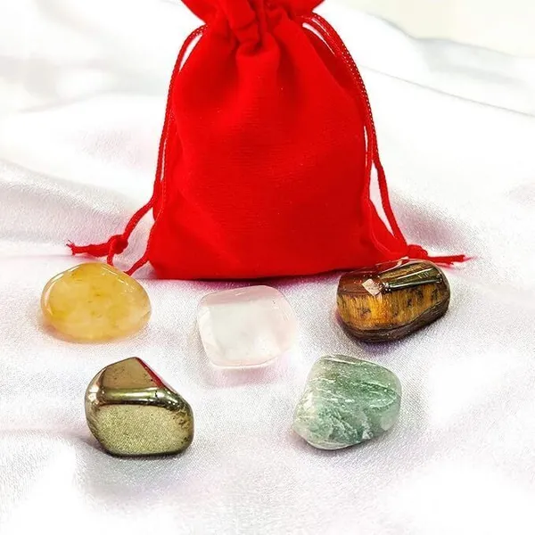 Multiagate_Prosperity_and_Abundance_Crystal_Healing_Tumble_Stone_Set_Decorative_Showpiece__-__4_cm_(Stone,_Multicolor)