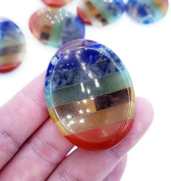 Multiagate_Thumb_Worry_Stone_for_Anxiety,_7_Chakra_Crystals_Healing_Stones_Decorative_Showpiece__-__10_cm_(Stone,_Multicolor)