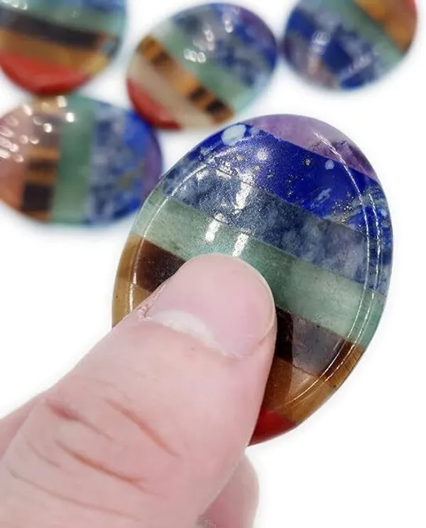 Multiagate_Thumb_Worry_Stone_for_Anxiety,_7_Chakra_Crystals_Healing_Stones_Decorative_Showpiece__-__10_cm_(Stone,_Multicolor)