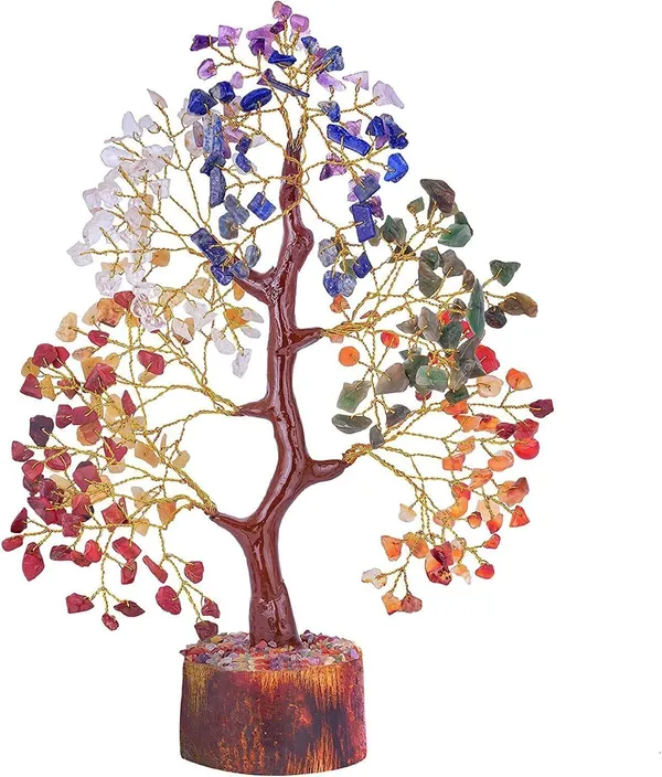 Multiagate_Chakra_Tree_-_7_Chakra_Tree-_Chakra_Decor_-_Tree_Of_Life_Chakra_Stones_Decorative_Showpiece__-__28_cm_(Crystal,_Multicolor)