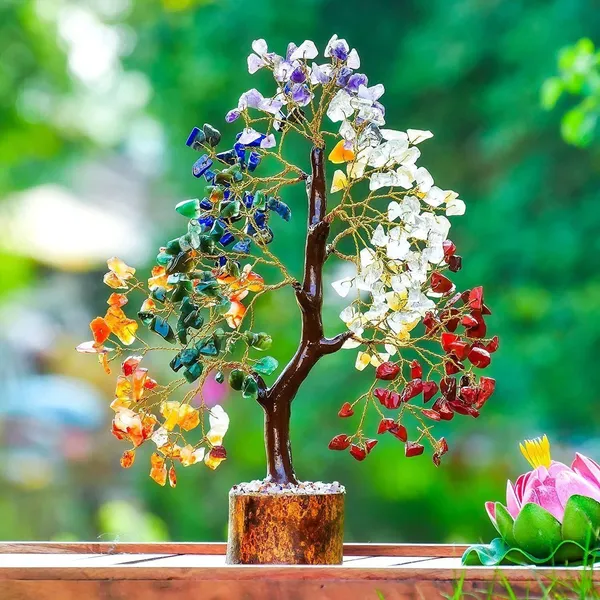 Multiagate_Chakra_Tree_-_7_Chakra_Tree-_Chakra_Decor_-_Tree_Of_Life_Chakra_Stones_Decorative_Showpiece__-__28_cm_(Crystal,_Multicolor)