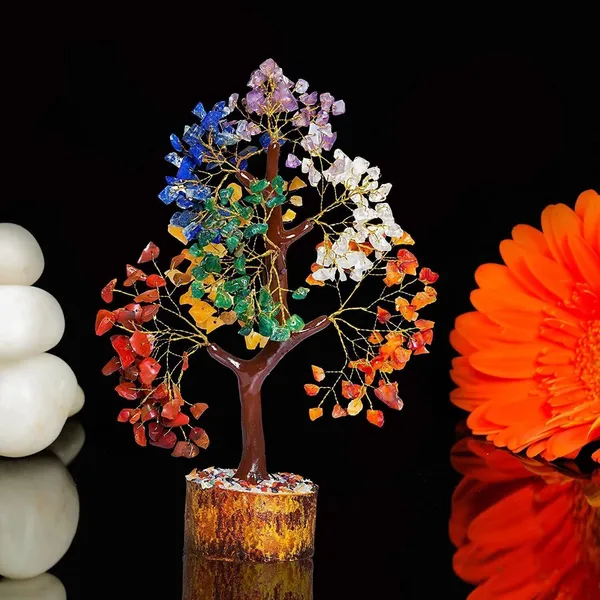 Multiagate_Chakra_Tree_-_7_Chakra_Tree-_Chakra_Decor_-_Tree_Of_Life_Chakra_Stones_Decorative_Showpiece__-__28_cm_(Crystal,_Multicolor)