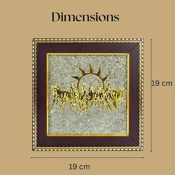Multiagate_7_Horses_on_Raw_Pyrite_Frame_Pyrite_Stone_Frame_with_Vastu_Seven_Running_Decorative_Showpiece__-__17_cm_(Stone,_Gold)