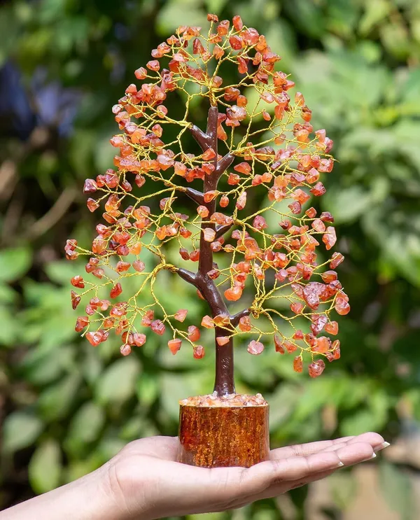 Multiagate_Carnelian_Gemstone_Tree_-_Crystal_Tree_of_Life_-_Chakra_Tree_Decor_Decorative_Showpiece__-__25_cm_(Stone,_Red)