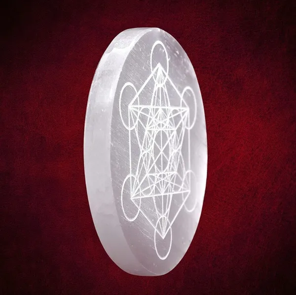 Multiagate_Selenite_Crystal_Charging_Plate,_3_Inch_Engraved_Metatron_Cube_Selenite_Plate_Decorative_Showpiece__-__4_cm_(Stone,_White)
