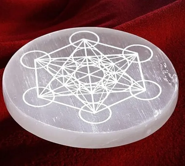 Multiagate_Selenite_Crystal_Charging_Plate,_3_Inch_Engraved_Metatron_Cube_Selenite_Plate_Decorative_Showpiece__-__4_cm_(Stone,_White)