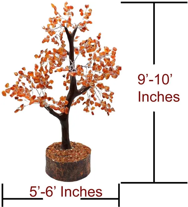 Multiagate_Carnelian_Agate_Money_Tree:_for_Showpiece,_Home_Decor,_Reiki_Healing_300_beads_Decorative_Showpiece__-__24_cm_(Stone,_Wood,_Red)
