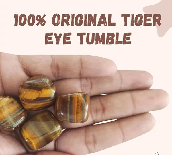 Multiagate_Original_Tiger_Eye_Stone_Tumble_-_Natural_Brown_Crystal_Stones_Tumble_Decorative_Showpiece__-__10_cm_(Stone,_Brown)