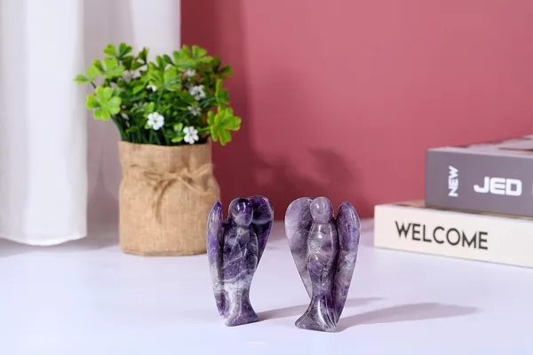 Multiagate_Angel_Figurines_and_Statues_for_Home_Decor_Crystal_Angel_Statue_2INCH_Decorative_Showpiece__-__5_cm_(Marble,_Crystal,_Purple)