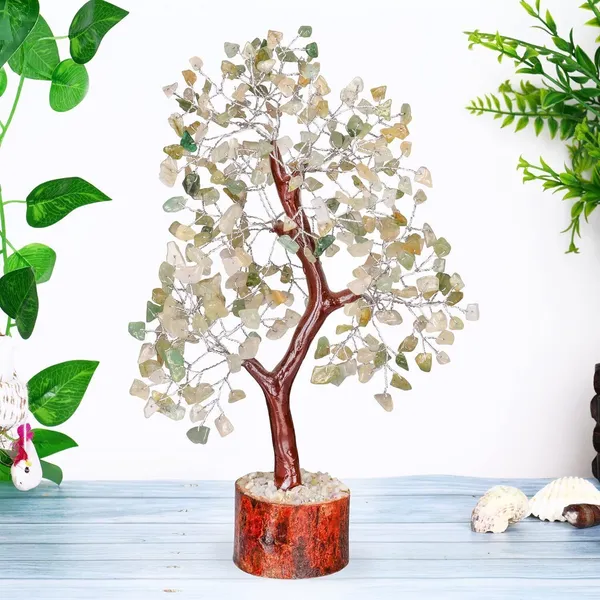 Multiagate_Green_Jade_Crystal_Tree_-_Crystal_Tree,_Green_Jade,_Bonsai_Tree,_Artificial_Tree_Decorative_Showpiece__-__25_cm_(Stone,_Light_Green)
