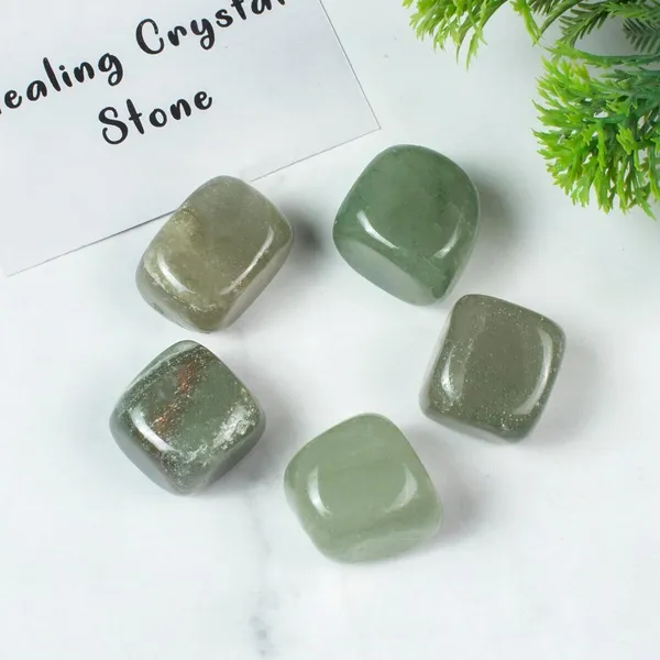 Multiagate_5_Pcs_Green_Jade_Polished_Stones_and_Crystals,_Tumbled_Stones_Decorative_Showpiece__-__10_cm_(Stone,_Green)