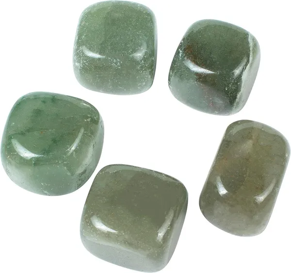 Multiagate_5_Pcs_Green_Jade_Polished_Stones_and_Crystals,_Tumbled_Stones_Decorative_Showpiece__-__10_cm_(Stone,_Green)