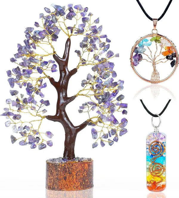 Multiagate_Amethyst_Crystal_Tree_of_Life_-_Gemstone_Tree_for_Positive_Energy_-_Chakra_Tree_Decorative_Showpiece__-__25_cm_(Stone,_Multicolor)