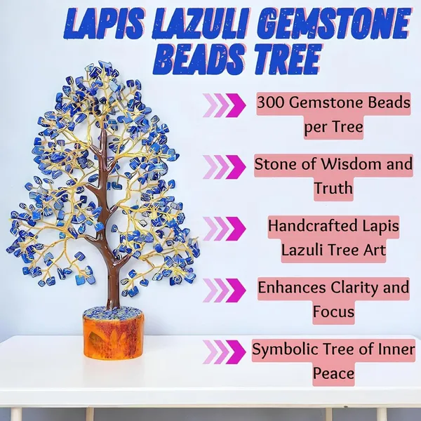Multiagate_300_Beads_Handcrafted_Crystal_Tree_of_Life_Natural_Gemstone_Decorative_Showpiece__-__25_cm_(Stone,_Multicolor)
