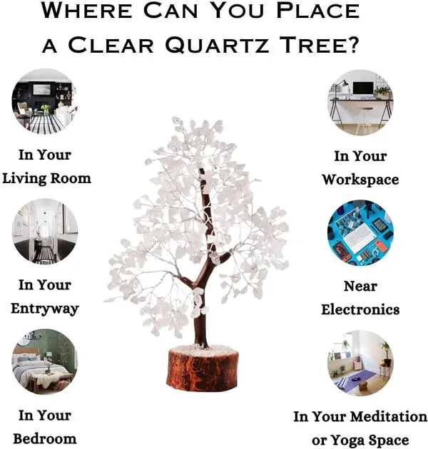 Multiagate_Clear_Quartz_Crystal_|_Size_9-10_Inch_|_300_Beads_|_Crystal_Bonsai_Tree_Decorative_Showpiece__-__25_cm_(Stone,_Clear)