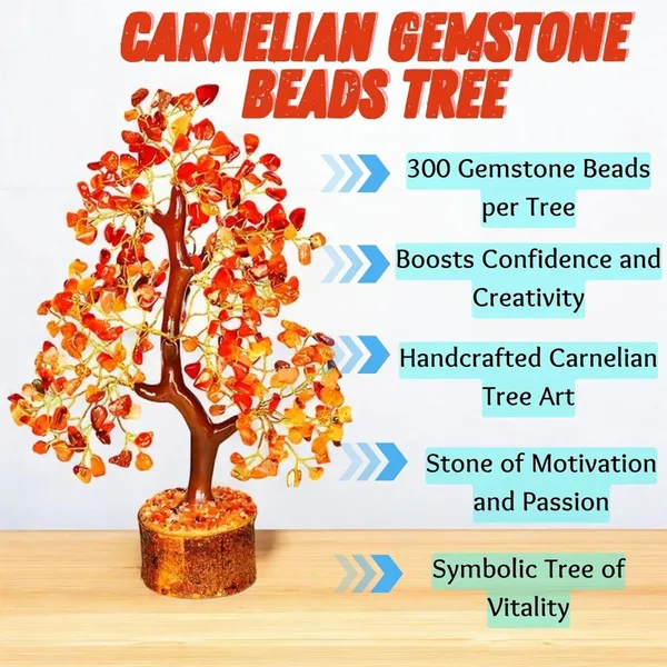 Multiagate_300_Beads_Handcrafted_Crystal_Tree_of_Life_Natural_Gemstone_Decorative_Showpiece__-__25_cm_(Stone,_Red)