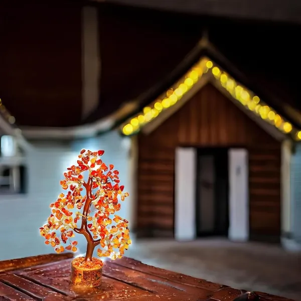 Multiagate_300_Beads_Handcrafted_Crystal_Tree_of_Life_Natural_Gemstone_Decorative_Showpiece__-__25_cm_(Stone,_Red)