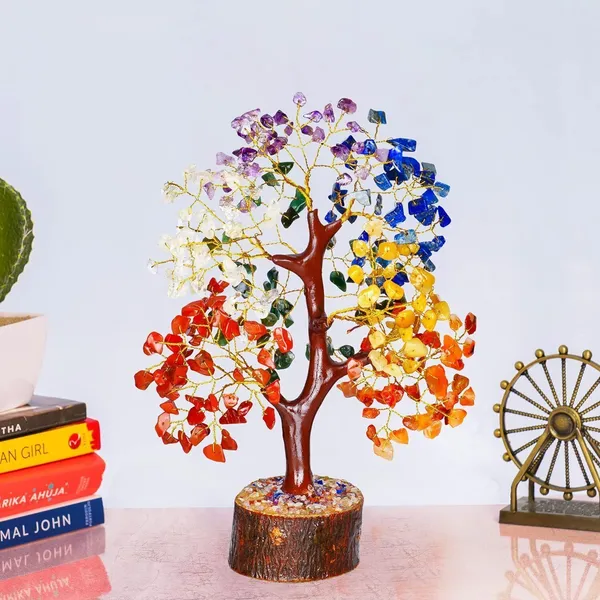 Multiagate_Seven_Chakra_Money_Tree_Seven_Chakra_Tree_of_Life_Pendent_Decorative_Showpiece__-__25_cm_(Stone,_Multicolor)
